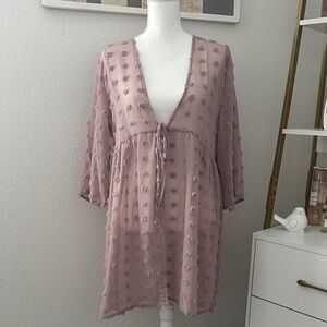 Maurices Light Pink (Dusty Mauve) Kimono Wrap